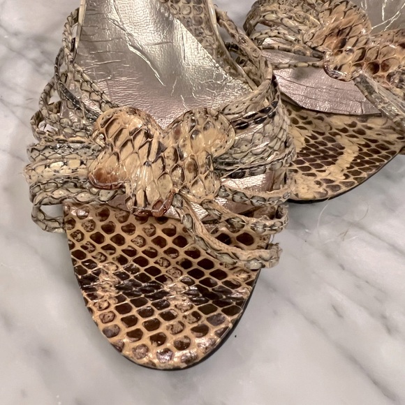 Vintage 1980s 9West snakeskin ankle wrap heels size 7 1/2 - Picture 6 of 10